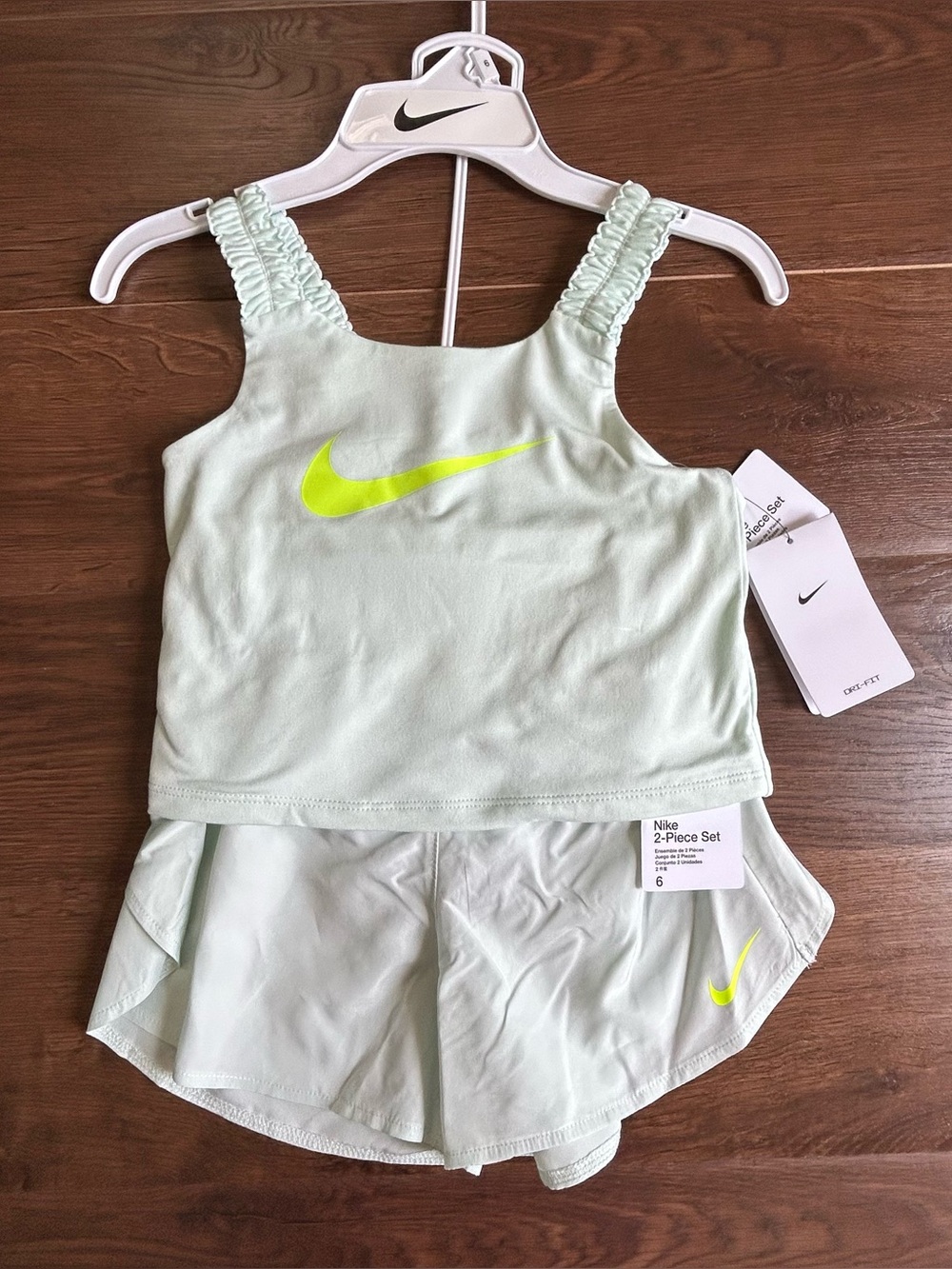 Nike Bold Play Dri-Fit Tank and Shorts Set 6 Barely Green